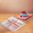 thumbnail image 3 of Rongfmy Snack Serving Tray Condiment Container Holder Candy Platter for Kitchen Birthday Red 4 Grids, 3 of 6