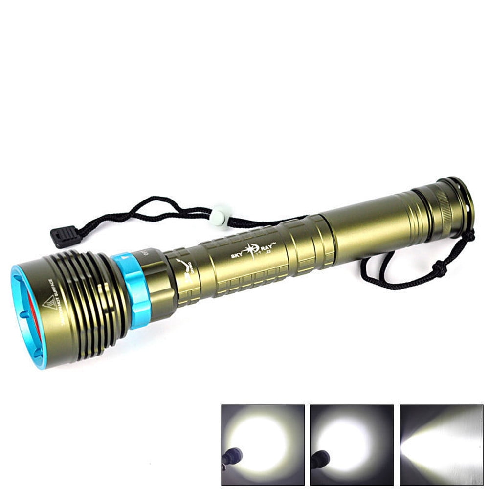 Underwater 100M Scuba 3000lm 5x XM-L L2 LED Diving Flashlight Torch 26650 Lamp 