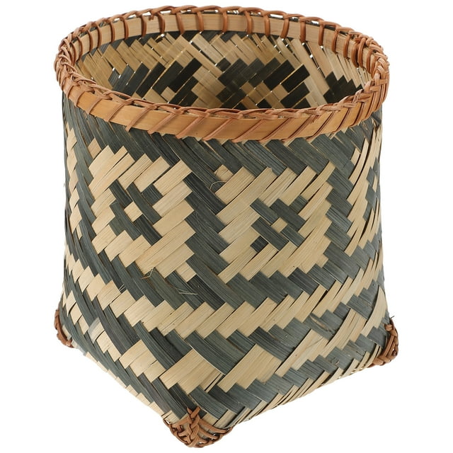 Cesta de bambú de 1 PC Cesta de desecho para el hogar Cesta de almacenamiento creativo de almacenamiento