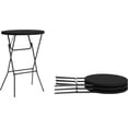 thumbnail image 2 of Round Folding Bar Height Tables for Parties and Commercial Events  Indoor/Outdoor Plastic Bar Height Folding Tables  Set of, 2 of 3