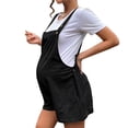 thumbnail image 6 of Women's Maternity Overall Shorts Tie Knot Strap Short Romper Jumpsuit Black XL, 6 of 8