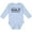 AE-Light Blue, variant on From Santa Fe New Mexico in Black Distressed Text Boys or Girls Long Sleeve Baby Bodysuit