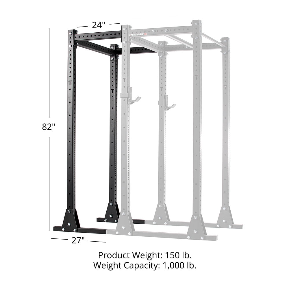 Titan Fitness X-3 Flat Foot Power Rack Extension Kit, 82" Height x 24" Depth, 3x3 11-Gauge Steel Uprights, Bolt-Together Rack Expansion for Home Gym