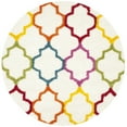 thumbnail image 3 of SAFAVIEH Yadira Geometric Quatrefoil Kids Shag Area Rug, Ivory/Multi, 6'7" x 6'7" Round, 3 of 7
