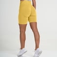 thumbnail image 4 of AXXD Yoga Shorts for Women,Yoga Shorts With Pockets for Women,Women Athletic Yoga Casual Stetch Shorts,Solid,High Waist Rise,Butt LiftingYellow,L (US:8), 4 of 7