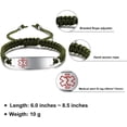 thumbnail image 2 of shiyou-Pre-Engraved Type 1 Diabetes Medical Alert ID Bracelet for Kids | Nylon Rope Braided Medical Alert Bracelet, 6-8 Inches Adjustable, 2 of 4
