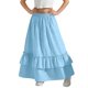 thumbnail image 5 of Falda larga con volantes y bolsillos para niña, cintura elástica, informal, escalonada, de poliéster, 5 of 7