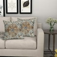 thumbnail image 6 of Brown Navy Blue Ethnic Boho Pillow Covers 16X16 Inch Bohemian Carpet Vintage Pillow Cases Gold Black Tan Floral Throw Pillow Set of 2 Home Decor for Room Bedroom Outdoor Porch Patio Cushion, 6 of 6