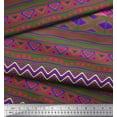 thumbnail image 3 of Soimoi Georgette Viscose Fabric Aztec Geometric Print Fabric by The Yard 42 Inch Wide, 3 of 3