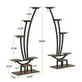 thumbnail image 3 of Barara King Plant Holder,Plant Stand Indoor,6-Tier Plant Stand Pack of 2, Metal Curved Display Shelf with 2 Hanging Hooks,Rustic Brown, 3 of 5