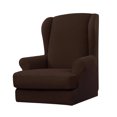thumbnail image 1 of Estire el diseño de 2 piezas de de del sillón del trasero - café Sunnimix Funda antideslizante para silla con alas, 1 of 7