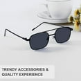 thumbnail image 4 of FEISEDY Fashion Square Aviator Sunglasses Women Men Classic Aviator Metal Frame Candy Color Glasses B1036, 4 of 15