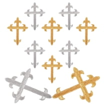 Raindrops 10Pcs Clothing Decorative Patches Cross Shaped Embroidery Thread Iron On Appliques for Hats Coats Bags