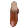 thumbnail image 4 of YDN Women Classic Closed Round Toe Mules Platform Mid Heels Slip On Buckle Strap Studded Sandals Casual Party Daily Outfit Shoes Size 14 Brown, 4 of 4