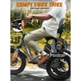 thumbnail image 6 of ESKUTE Adult E Trike Electric Tricycle – 750W Brushless Motor, 18 MPH, Fat Tires, Foldable Step-Thru 3-Wheel E-Bike, Up to 55 Miles, Gray with Phone Holder Bag, Mirrors & Lock, 6 of 7