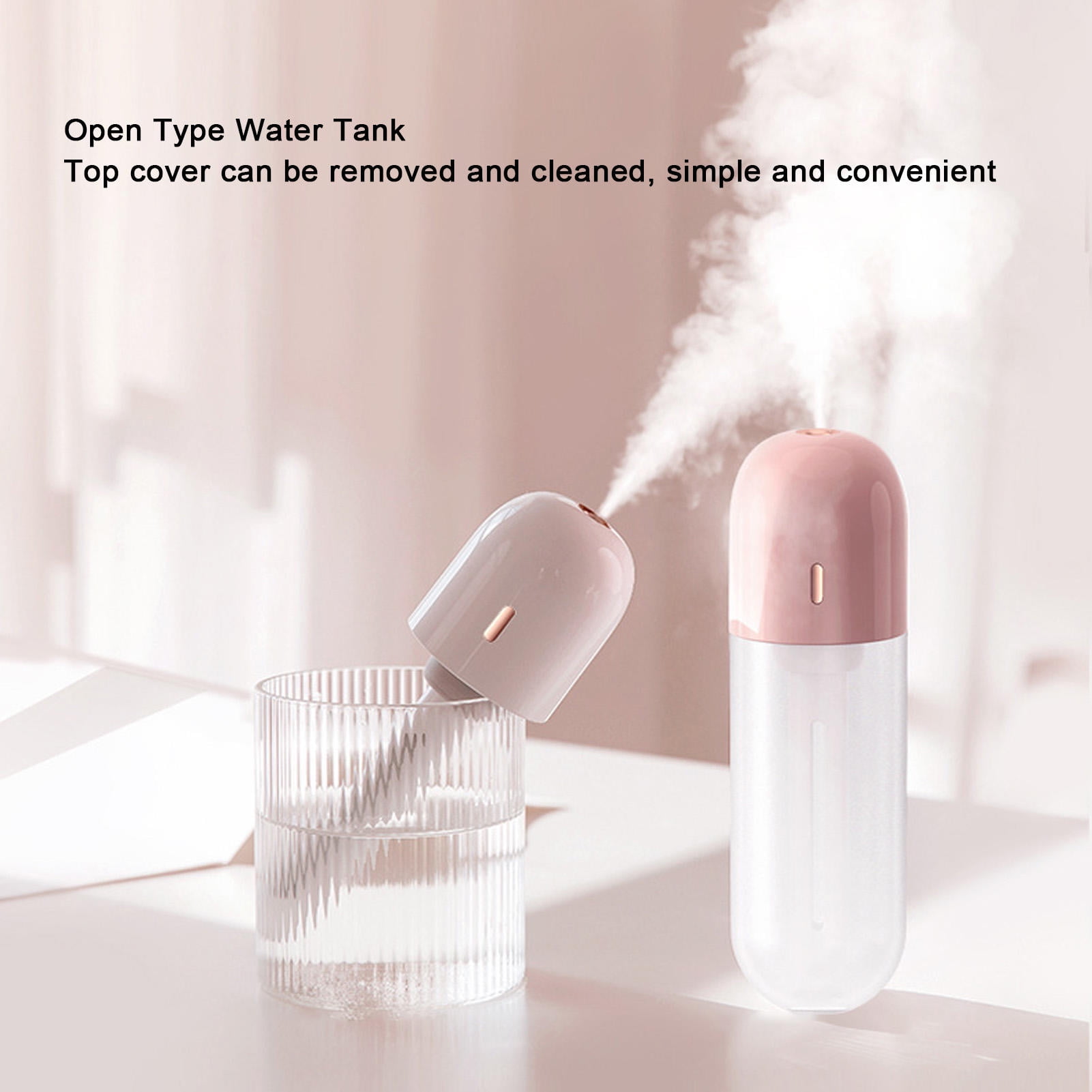 YAHHU Portable USB Rechargeable Mist Humidifier Wand – 100 ml Tank, Cordless, Smart Dry‑Burn Guard, Nano‑Mist for Bedroom, Office, Travel
