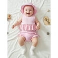 thumbnail image 6 of BemeyourBBs Toddler Baby Girl 3 Piece Swimsuit Set Summer Beach Swimwear Infant Bathing Suit Sleeveless Eyelet Ruffle Bikini Tops Bottoms and Sun Hat, 6 of 9