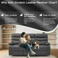 thumbnail image 3 of Chizzysit Recliner Sofa Set Leather Couch with Side Pockets and Reclining Couch Seats for Living Room, Home Theater - Dark Gray, 3 of 6