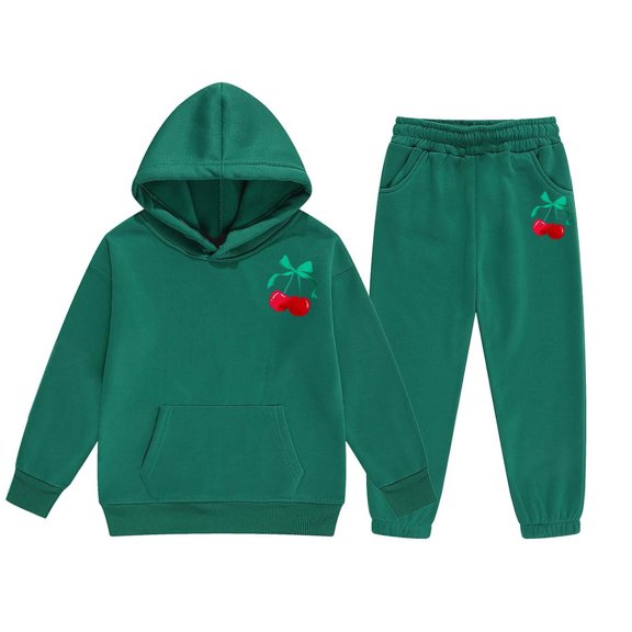 Gaexia Girls Fall Outfits Size 10-12 ,Girls Winter Hoodie and Joggers Set Stylish Print Comfy Casual Outfits for Toddler to Warm Kids Clothes