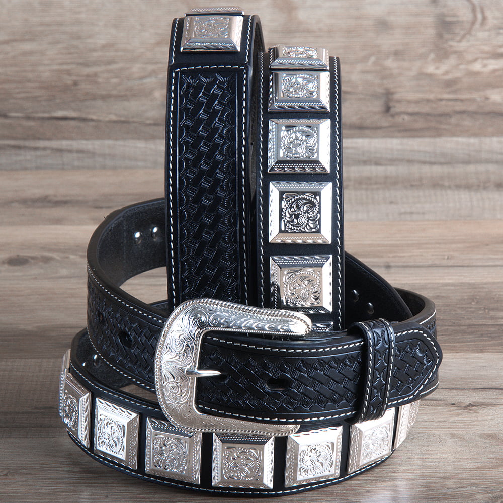 Details about   M&F Western 3D Belt Co Mens Tooled Leather Belt Clip Snuff Can Case