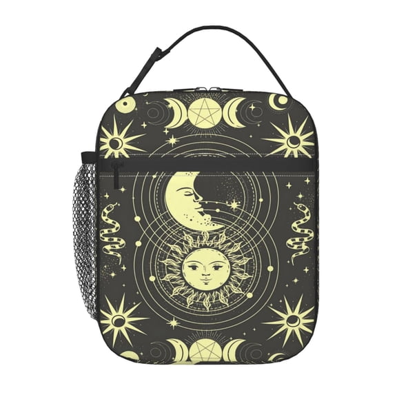 Moon And Star Pattern Lunch Bag Portable Thermal Lunch Box for Men and Women