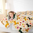 thumbnail image 3 of Homewish Funny Dachshund Animal Queen Comforter Set,Vintage Floral Comforter Sets Queen,Yellow,Light Gray Reversible,3-Piece,1 Comforter and 2 Pillowcases, 3 of 7
