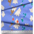 thumbnail image 2 of Soimoi Blue Modal Satin Fabric Geometric Abstract Print Sewing Fabric Yard 42 Inch Wide, 2 of 3