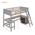 thumbnail image 2 of Harper & Bright Designs Twin Size Loft Bed with Desk and Shelves, Wooden Loft Bed with Storage for Adults, Gray, 2 of 15
