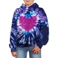 thumbnail image 2 of BOBOGOJP Unisex Kids Tie Dye Sweatshirt Boys Girls Hooded Kangaroo Pocket Pullover Hoodies Dark Blue,Size 11-12 Years, 2 of 3