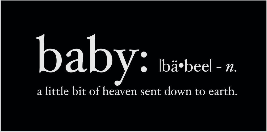Baby Definition Vinyl Decal - Large - White - Walmart.com