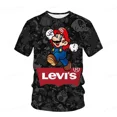 thumbnail image 3 of Camisetas de verano para niñas con dibujos animados de Marios, camisetas con estampado de anime Super Mario para niños, camisetas de manga corta de verano para niños, 3 of 5