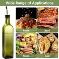 thumbnail image 5 of CozyNestFinds Olive Oil Dispenser Bottle,1 Pcs Green Glass Olive Oil Dispenser and Vinegar Dispenser Set with 2 Stainless Steel Pourers,2Labels,1Brush and 1Funnel Oil Bottles for Kitchen,17oz(500ml), 5 of 15