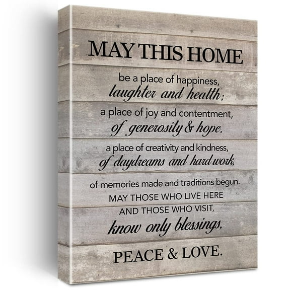 New Home Wall Art poster May This Home Be a Place of Happiness Inspirational Quote  Painting for Wall