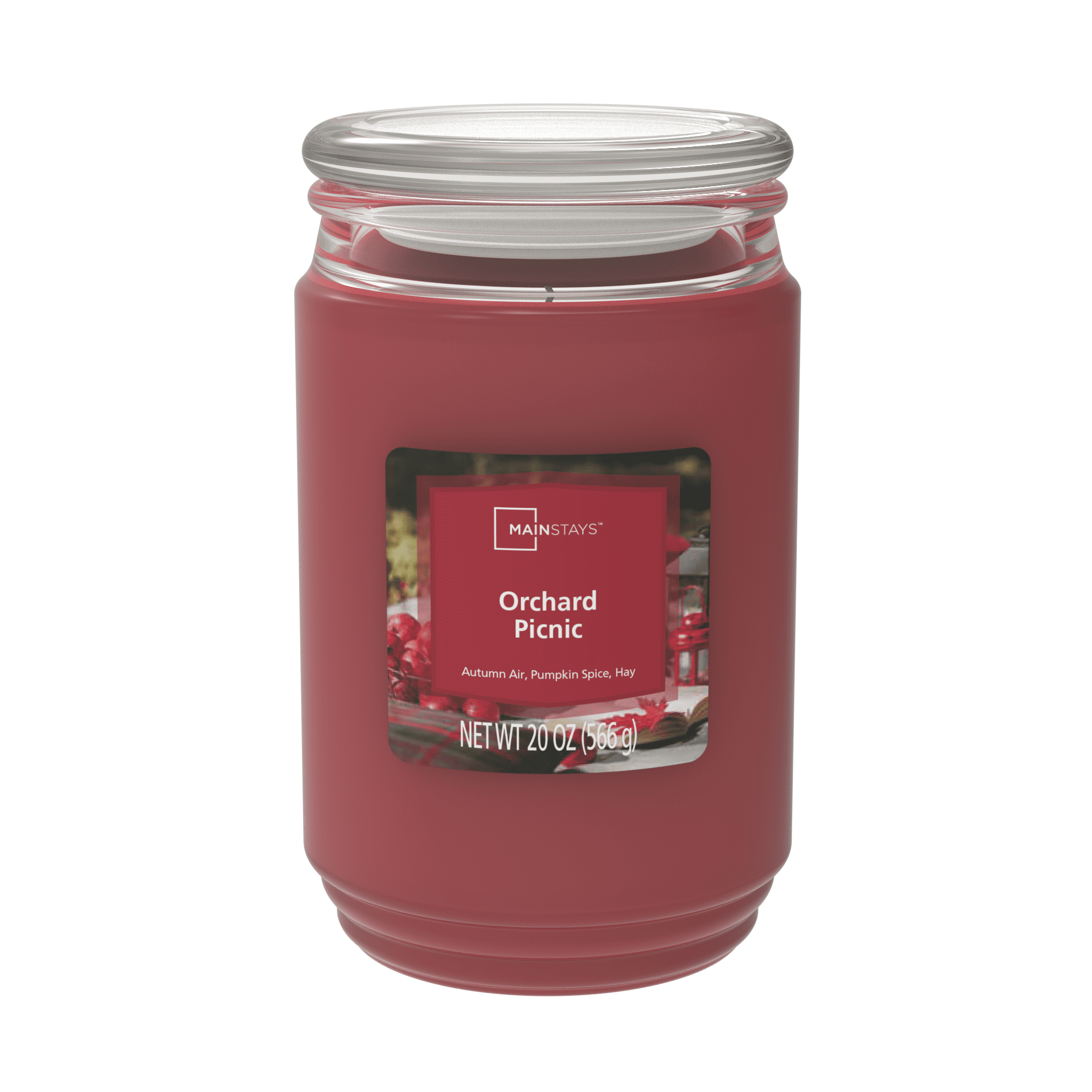 Mainstays Orchard Picnic Single-Wick Glass Jar Candle, 20 oz.