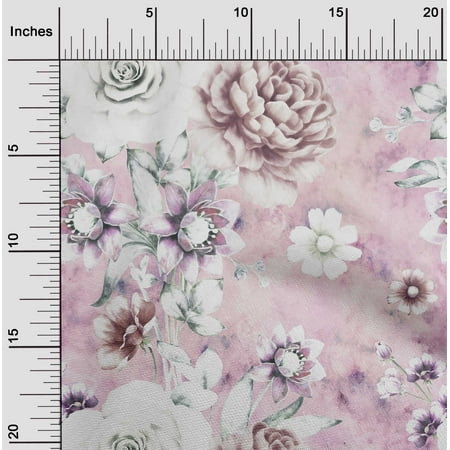 oneOone Velvet Rose Pink Fabric Florals Dress Material Fabric Print Fabric By The Yard 58 Inch Wide