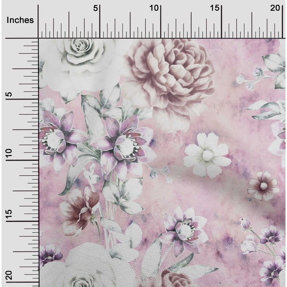 oneOone Rayon Rose Pink Fabric Florals Dress Material Fabric Print Fabric By The Yard 56 Inch WideR4Q