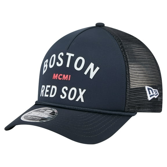 Men's-New Era  Navy Boston Red Sox Minimalist 9FORTY A-Frame Adjustable Hat