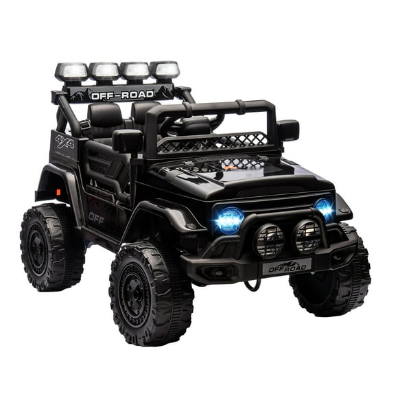 Voiture Électrique 12 V pour Enfants avec Télécommande, Camion Électrique avec Vitesse Maximale de 5 Mi/h, Volant, Pédale d'Accélérateur, Pneus à Bande de Roulement, Musique et Histoire, Jouet à Chevaucher pour Enfants de 37 à 96 Mois