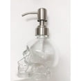 thumbnail image 2 of 123Arts Glass Skull Soap Dispenser Lotion Bottle Soap Bottle with Pump Sliver, 2 of 3