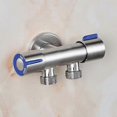 thumbnail image 3 of G1/2 x 1/2 304 Stainless Steel Two Three-Way Angle Valve, Double Handle Double Control Single Cold Multi-Function Faucet Edition a_Perfect Gift, 3 of 5