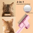 thumbnail image 3 of UYGDUY-Pet Comb-2 Pack,Flea Comb for Cats&Dogs Cleaning Removal Comb Pet Hair Gentle with Release Button,Kittens Pet Comb to Groom Hair and Knots (Pink & Blue), 3 of 4