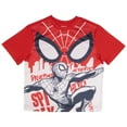 thumbnail image 3 of Marvel Spider-Man Boys 3-Piece Superhero Jogger Set - Spidey Short Sleeve Graphic T-Shirt, Shorts, & Sweatpants Bundle for Kids (Sizes 4-12), 3 of 12