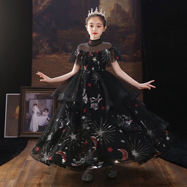 Vestido de pasarela para niños, vestido de princesa anfitriona, vestido de niña de las flores, boda, niña, cumpleaños de niña, hilo hinchado