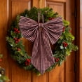 thumbnail image 4 of Extra-Large Christmas Plaid-Stripe Bow - Oversized Hanging Ornament, Festive Drop for Christmas Tree, Wreath & Garland Decor, 4 of 6