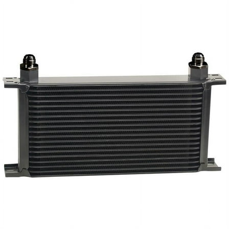 Derale 51988 Stack Plate Cooler, 19 Row, -8AN, 90 Degree Swivel