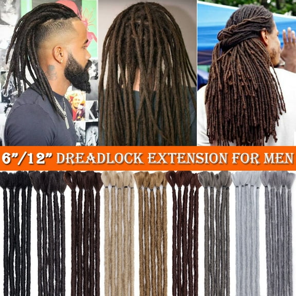 SEGO 6 Inch Short Dreadlocks Extensions 5 strands Soft Handmade Faux Locs Crochet Dreads Hairpieces for Men Reggae Hip-Pop
