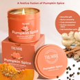 thumbnail image 5 of Pumpkin Spice Scented Candle- Fall Candles for Home - Fall Decor - for Home Meditation Gift Travel - Long Lasting - Highly Scented - Velas Arom�ticas para el Hogar - 5 oz Tin for Christmas Gift Ideas, 5 of 6