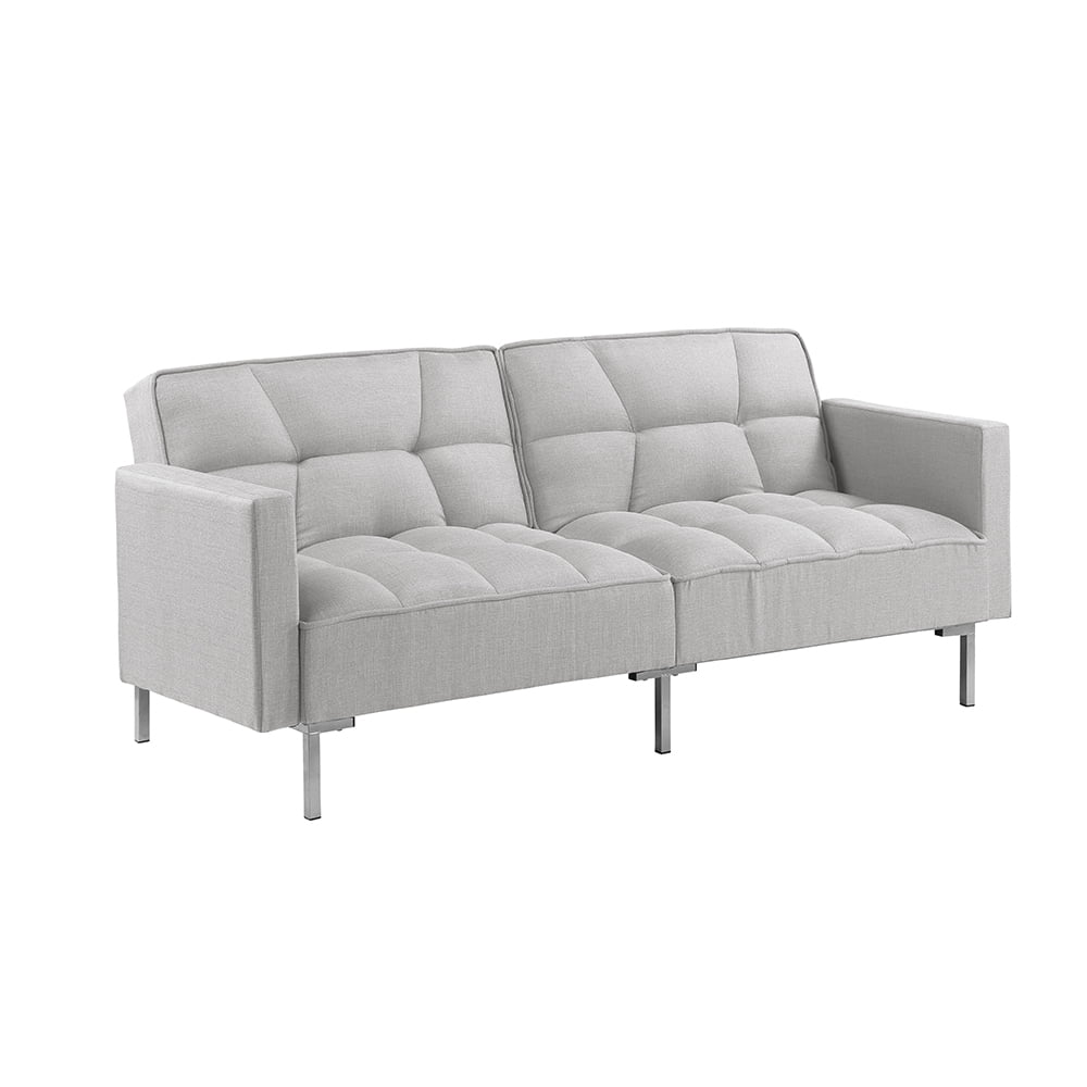 Kepooman Modern Upholstered Convertible Sofa Bed with Armrest for Living Room, Light Grey Kepooman Modern Upholstered Convertible Sofa Bed with Armrest for Living Room, Light Grey