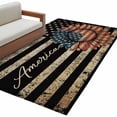 thumbnail image 2 of Independence Day Washable Area Rug 4 x 6 ft Retro Five-Pointed Star U.S. Flag Farm Sunflowers, Soft Non Slip Rugs Stain Repellent Indoor Felt Carpet for Living Dining Room Bedroom Home Office, 2 of 9
