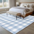thumbnail image 4 of Blue Plaid Area Rugs 5x7 ft Retro Farmhouse Blue White Plaid Washable Rug Non Slip Indoor Carpet Absorbent Floor Mat for Living Room Bedroom Dining Room, 4 of 9